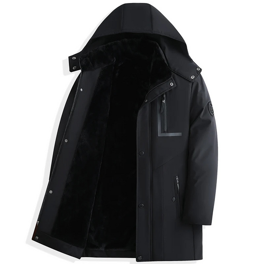 Parka homme chaude à capuche amovible - hiver