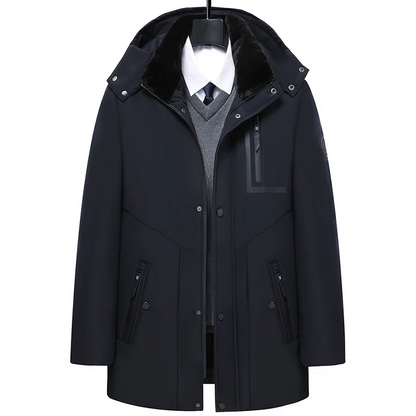 Parka homme chaude à capuche amovible - hiver