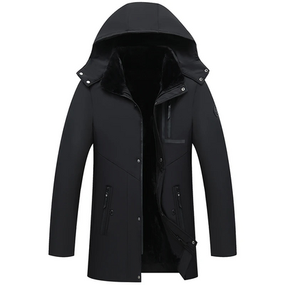Parka homme chaude à capuche amovible - hiver