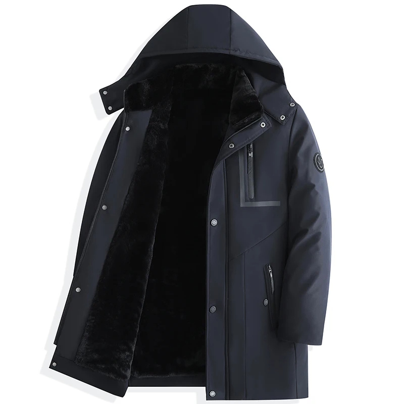 Parka homme chaude à capuche amovible - hiver