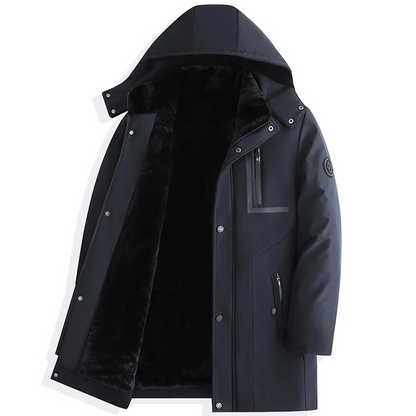 Parka homme chaude à capuche amovible - hiver