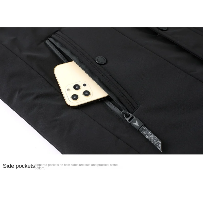 Parka homme chaude à capuche amovible - hiver