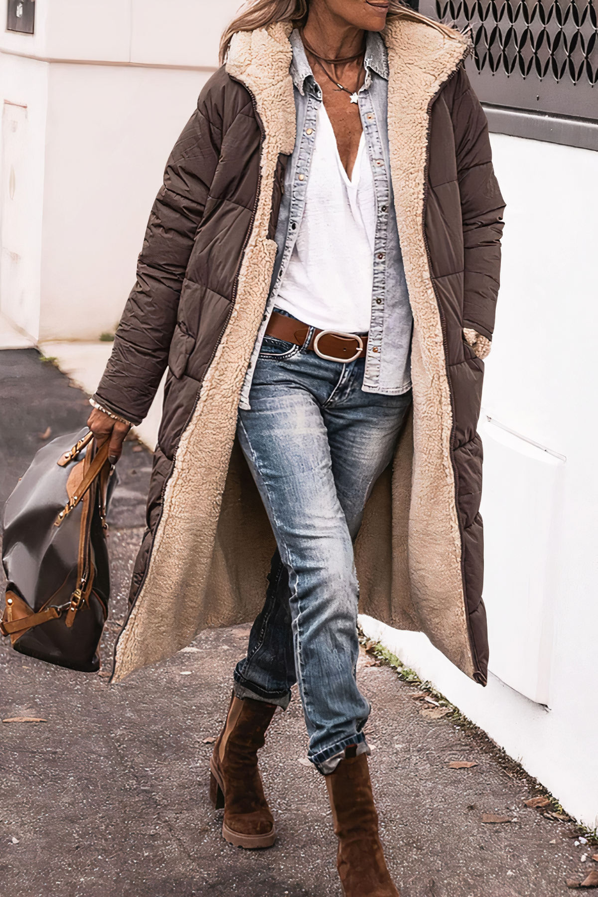 Parka réversible coupe-vent pour femme