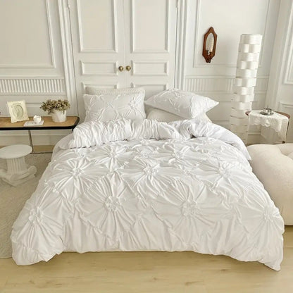 Parure de couette de luxe à plis pincés