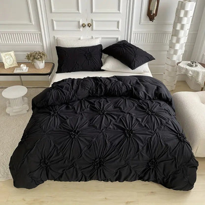 Parure de couette de luxe à plis pincés