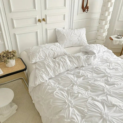 Parure de couette de luxe à plis pincés