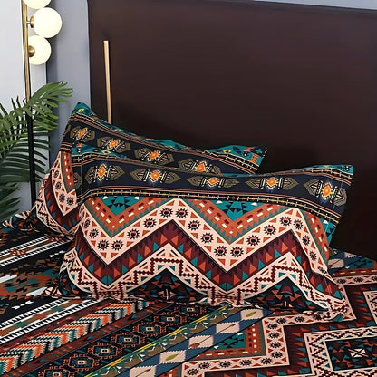 Parure de housse de couette à motif tribal bohème