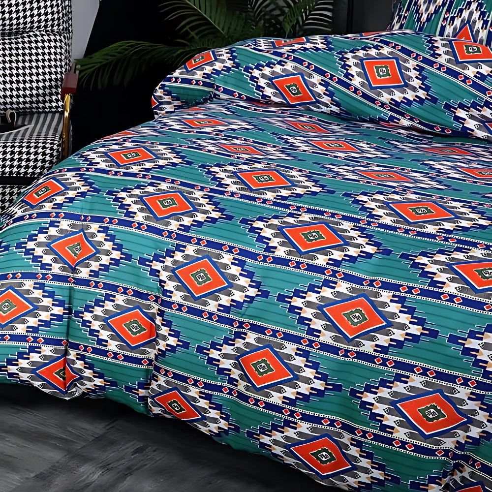 Parure de housse de couette à motif tribal bohème