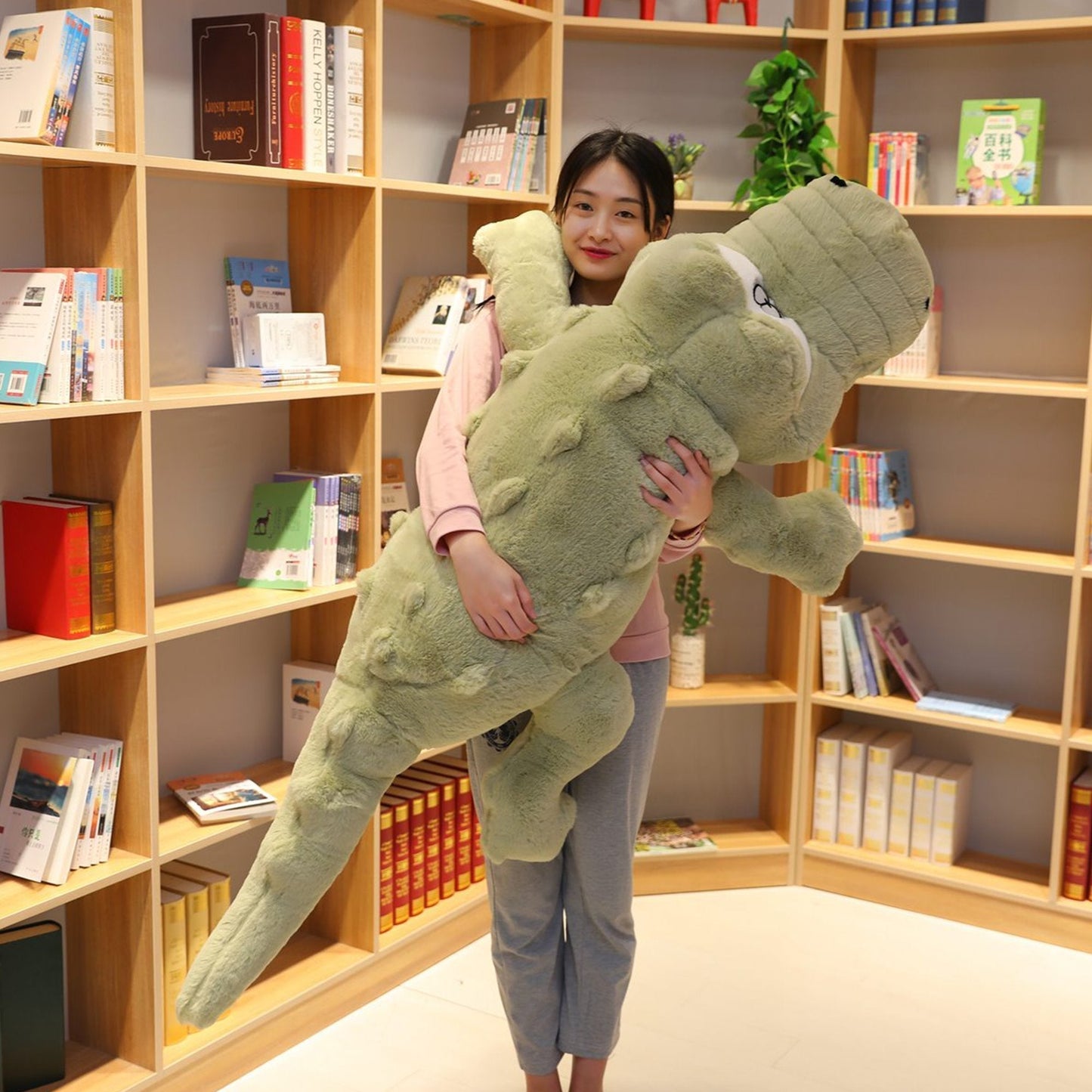 Peluche crocodile géante compagnon