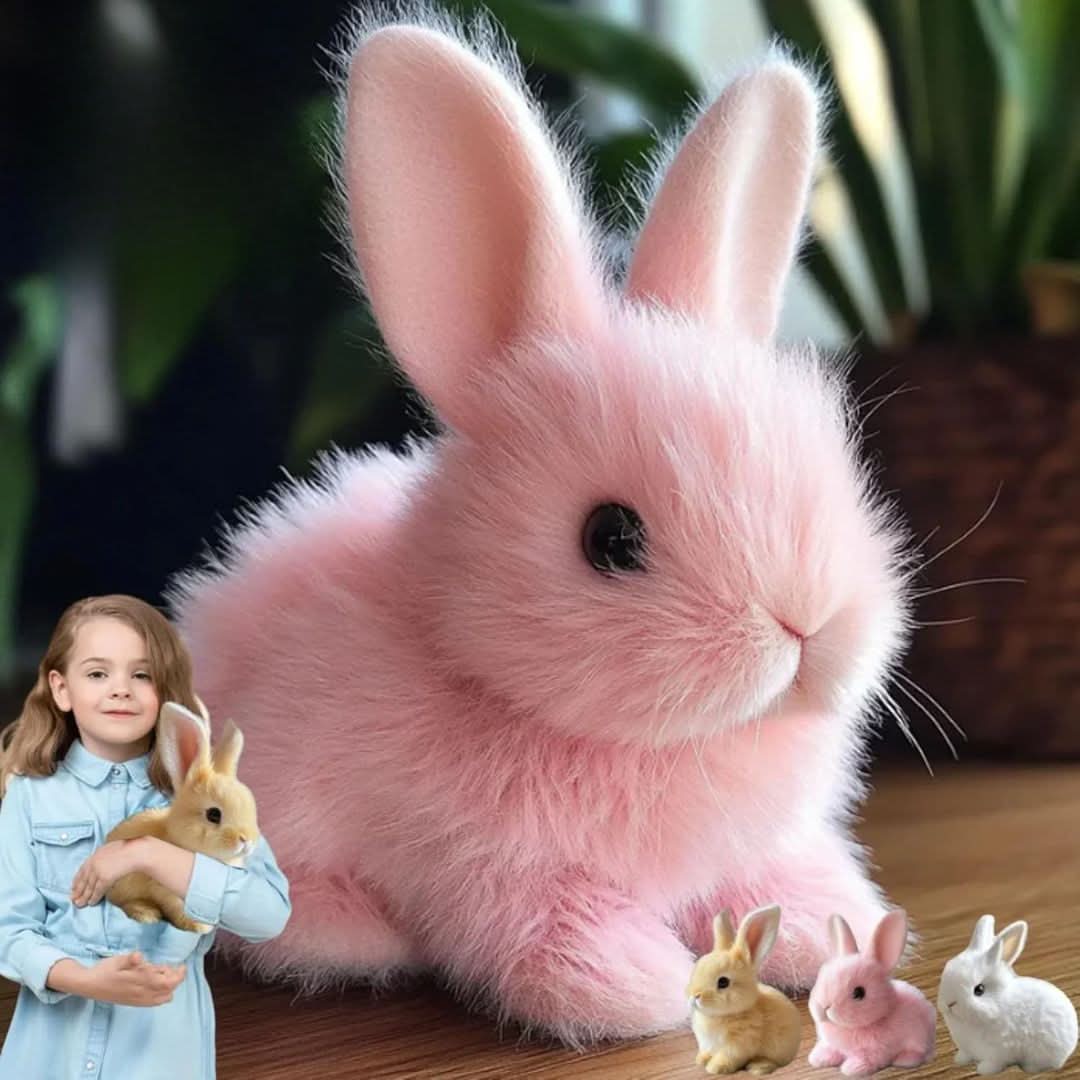 Peluche lapin interactive avec mouvements réalistes et sons mignons