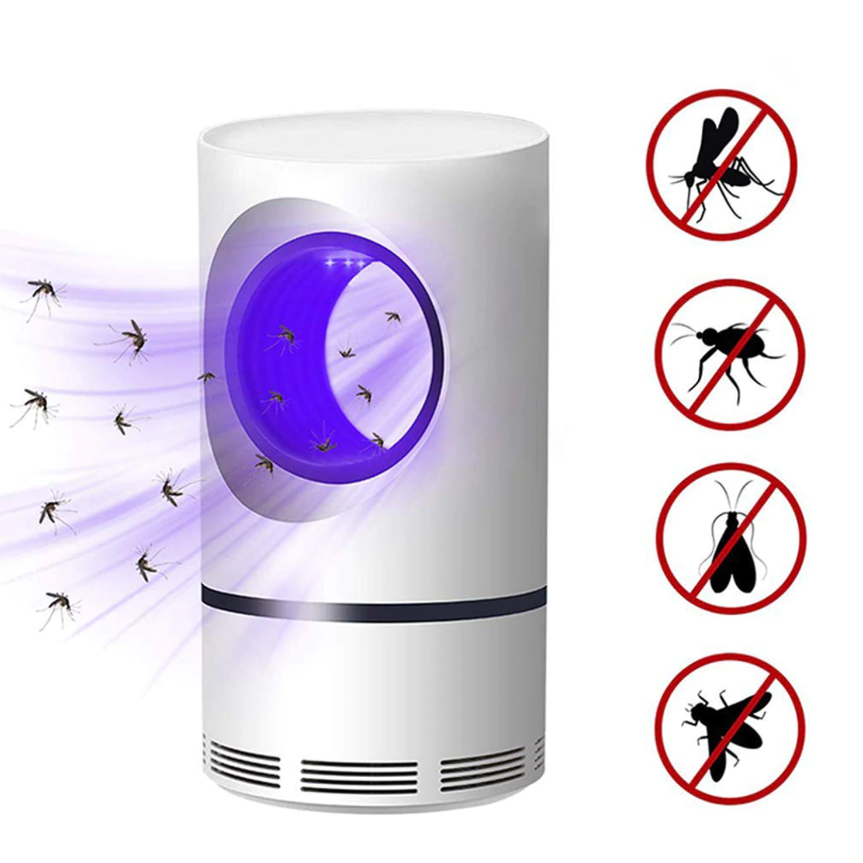 Piège à moustiques USB silencieux | Sans produits chimiques, UV 365 nm, anti-insectes intérieur/extérieur