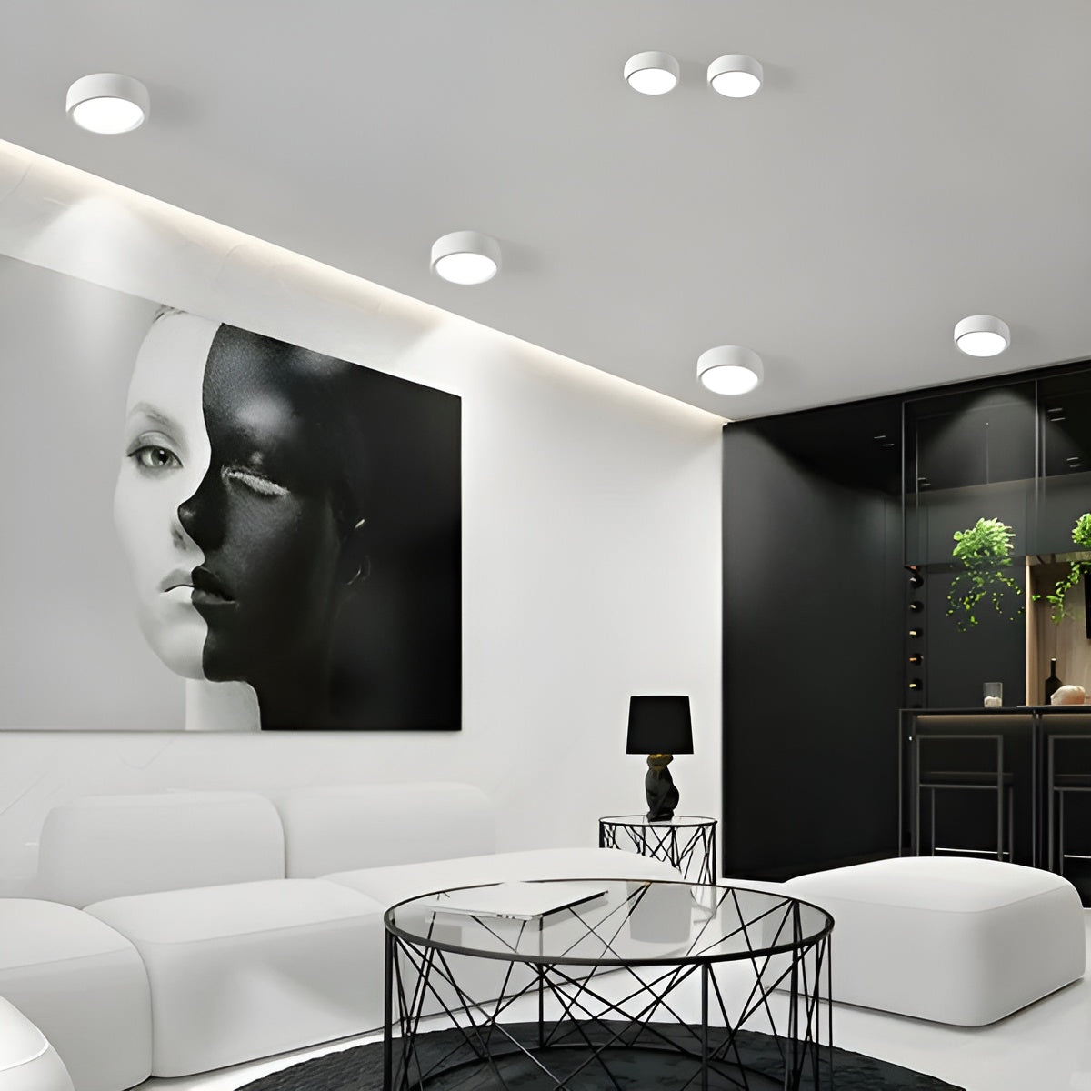 Plafonnier LED moderne – forme ronde et lumière LED chaude | éclairage chaleureux pour toutes les pièces