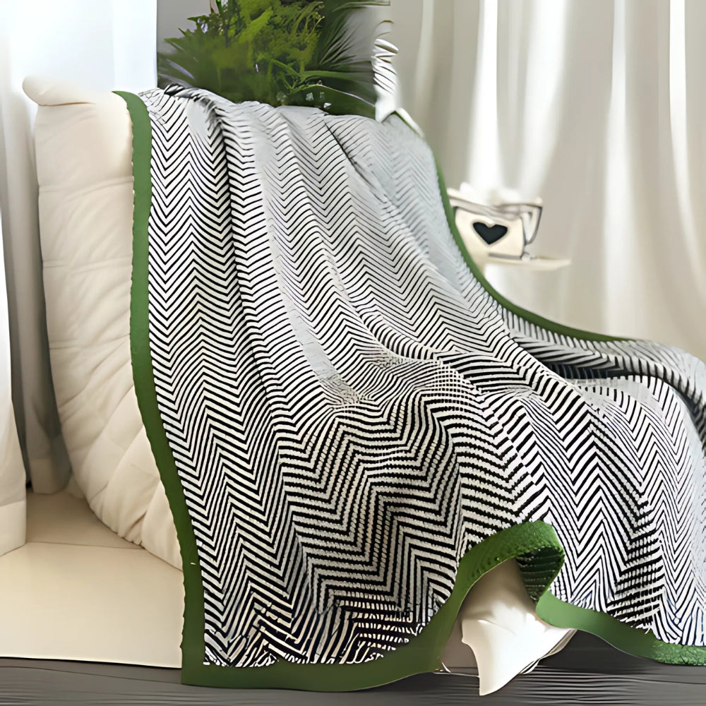 Plaid de luxe à chevrons dorés