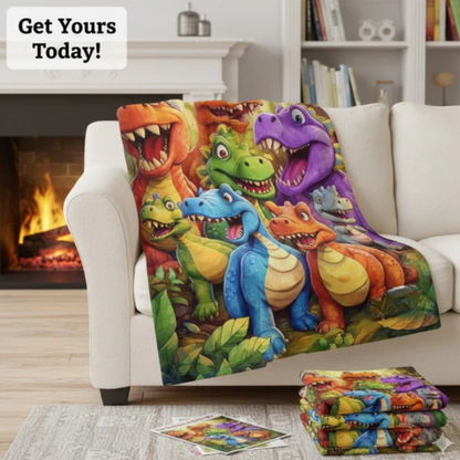 Plaid dinosaure doux et confortable pour enfants