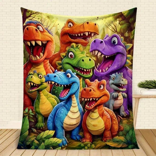 Plaid dinosaure doux et confortable pour enfants