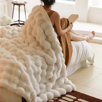 Plaid douillet en fausse fourrure - doux et chaud