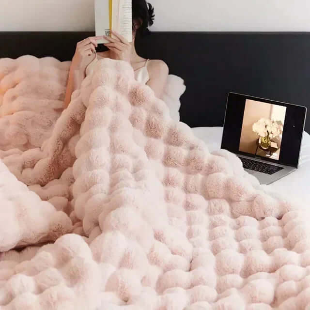 Plaid douillet en fausse fourrure - doux et chaud
