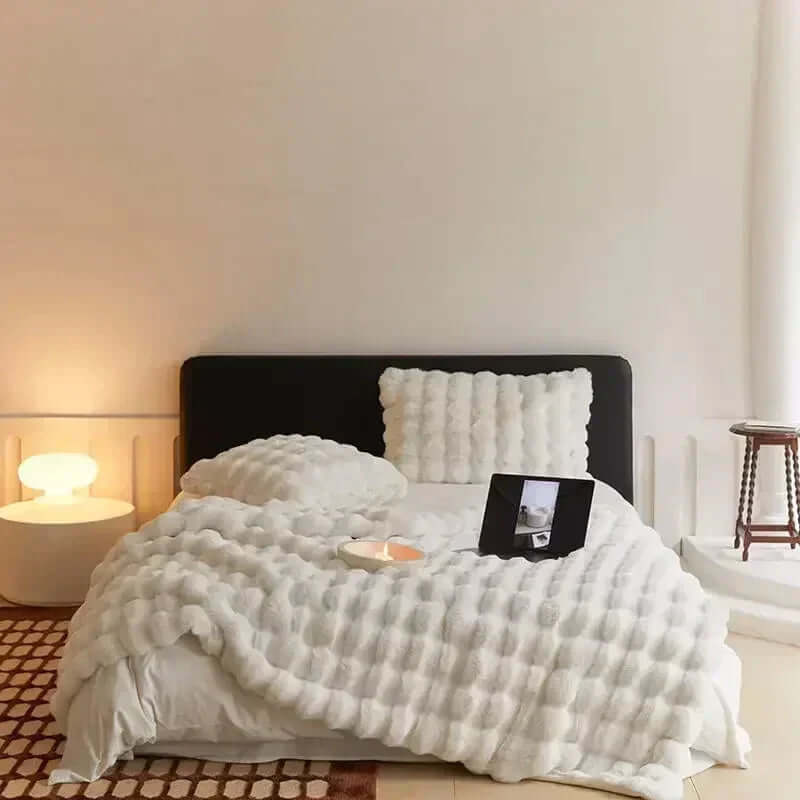 Plaid douillet en fausse fourrure - doux et chaud