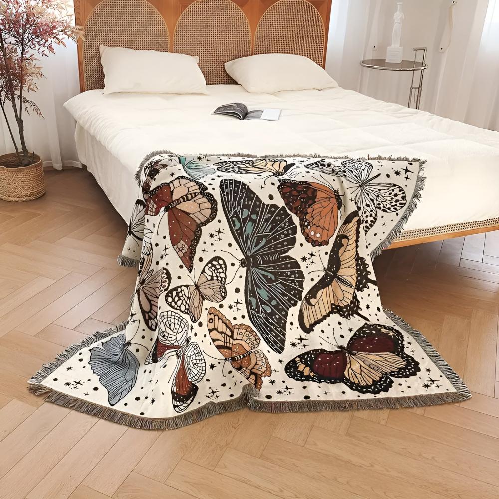 Plaid jardin de papillons