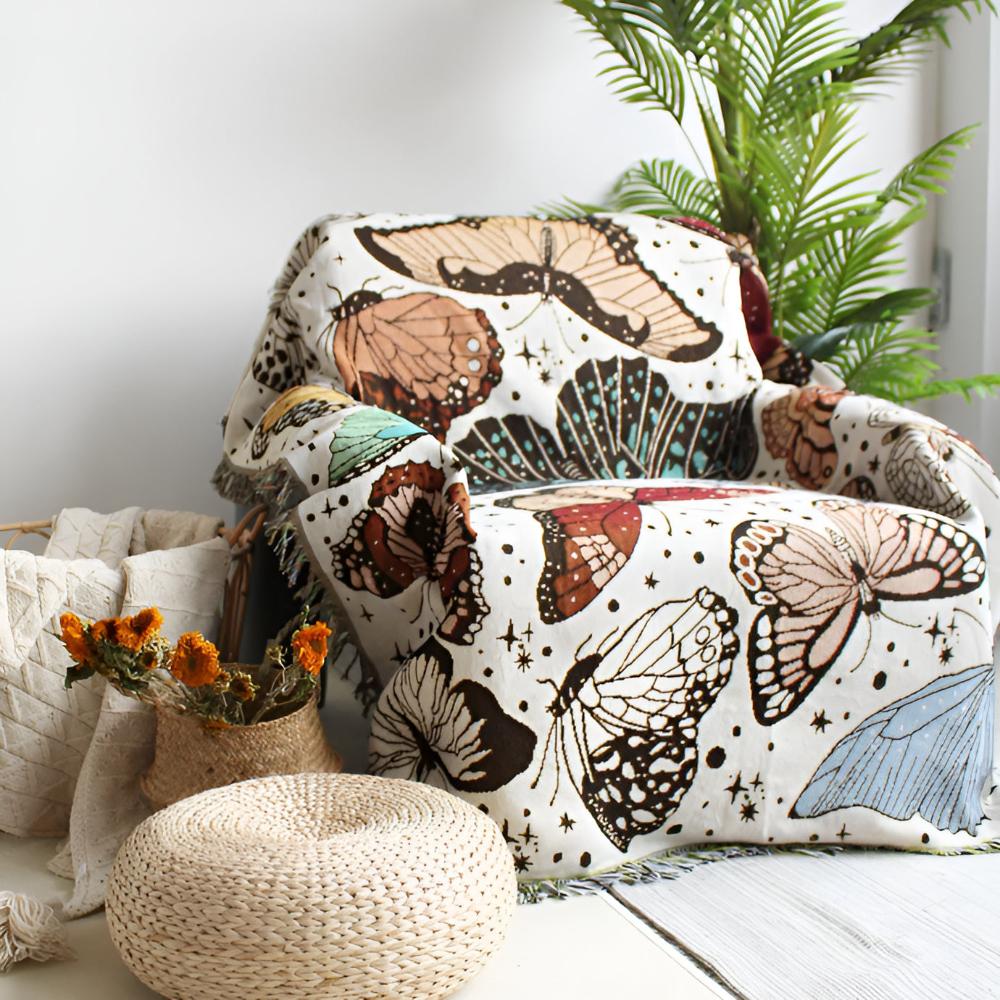 Plaid jardin de papillons