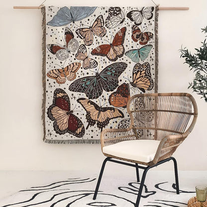 Plaid jardin de papillons