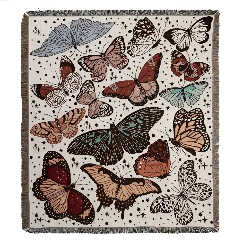 Plaid jardin de papillons