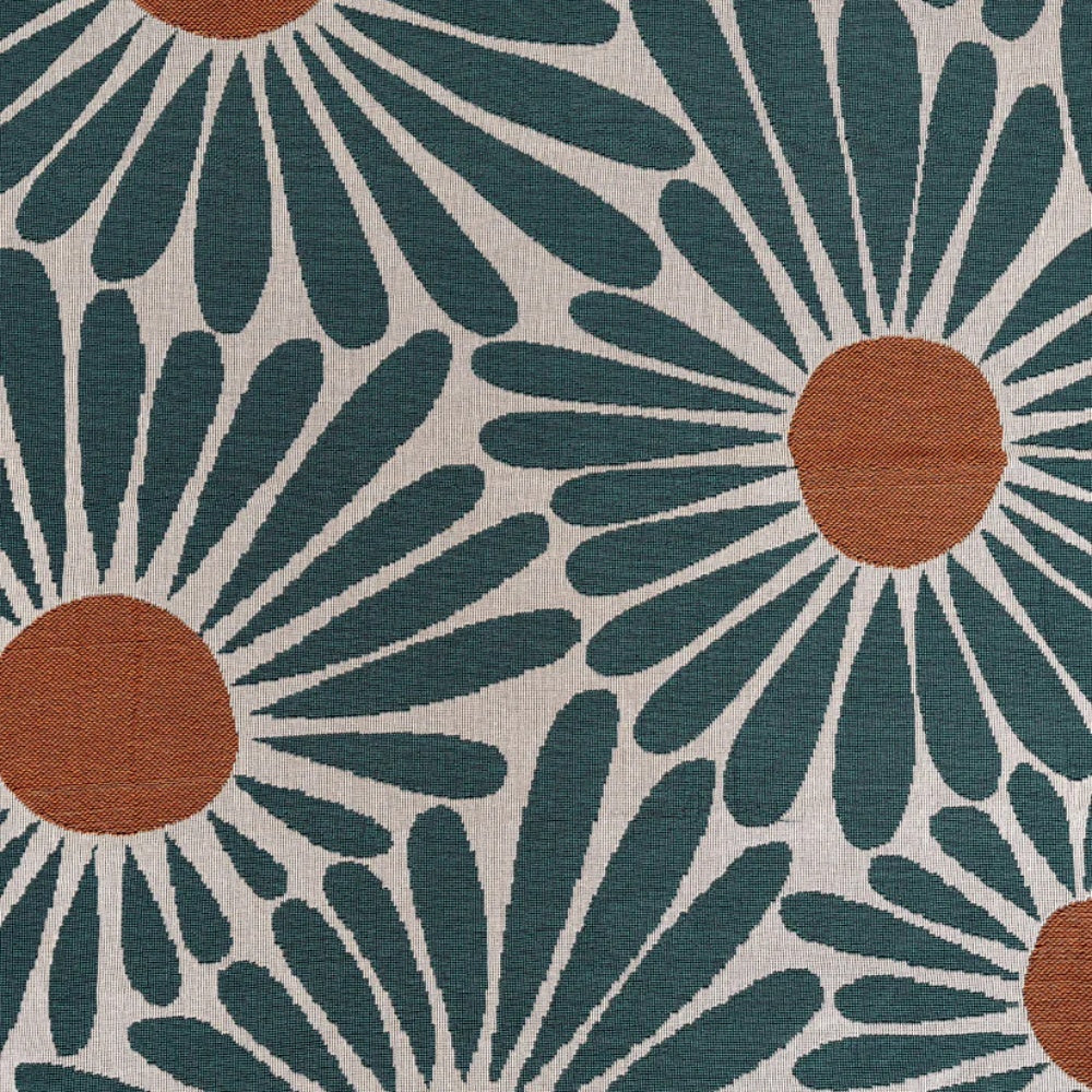 Plaid tissé à motif floral de marguerites