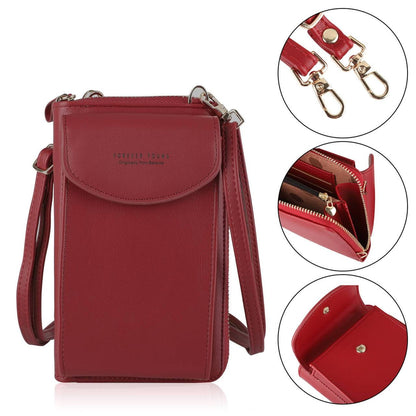 Pochette-portefeuille pour téléphone à bandoulière pour femme