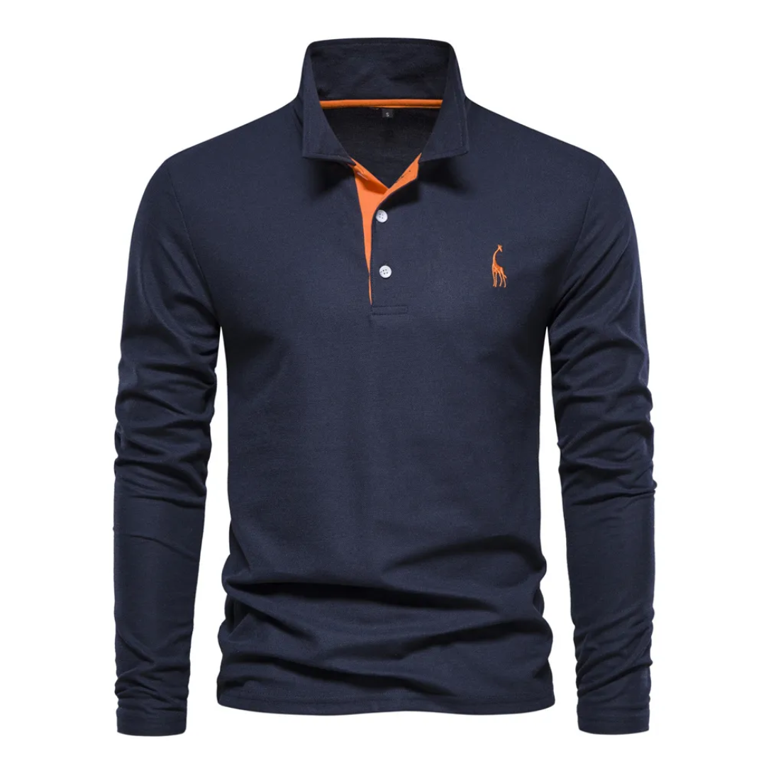 Polo à manches longues coupe slim pour homme