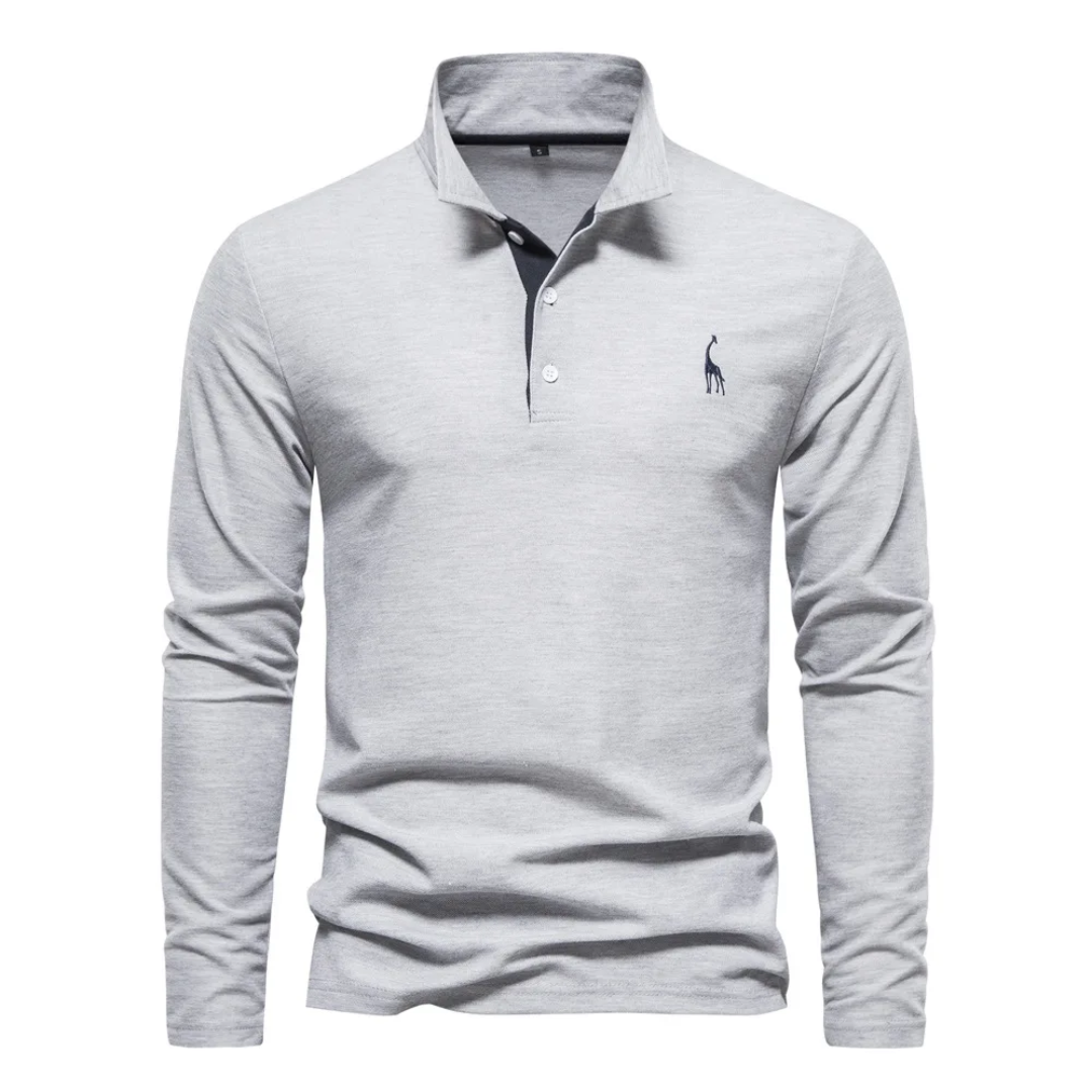 Polo à manches longues coupe slim pour homme