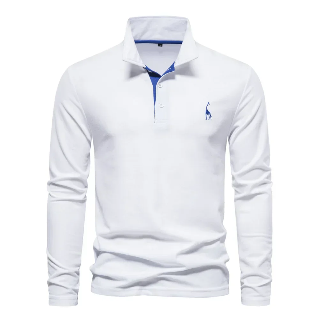 Polo à manches longues coupe slim pour homme