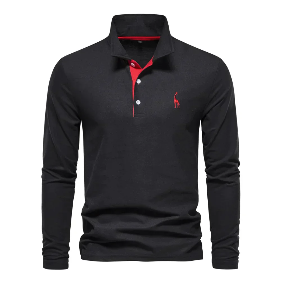 Polo à manches longues coupe slim pour homme