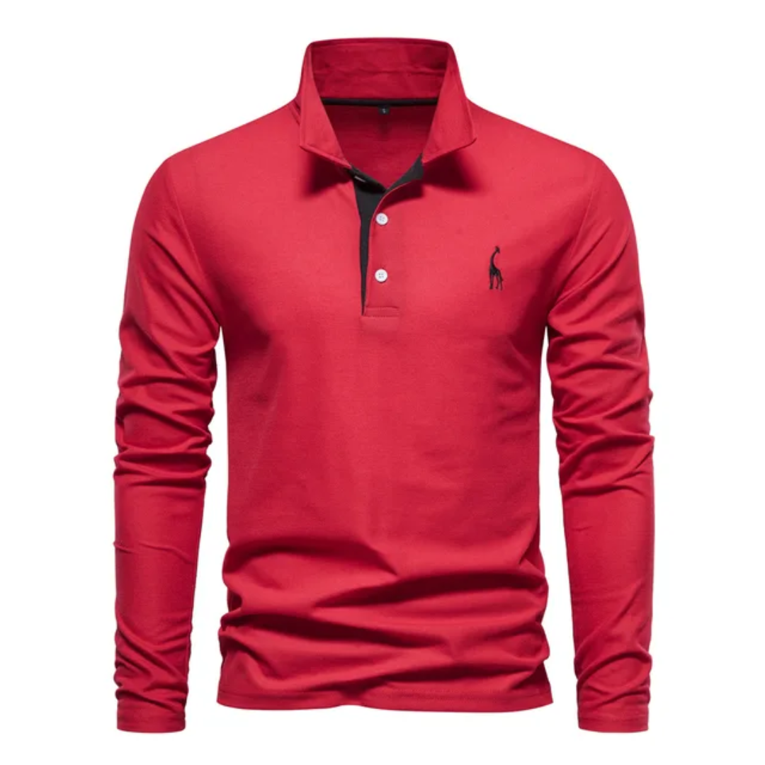 Polo à manches longues coupe slim pour homme