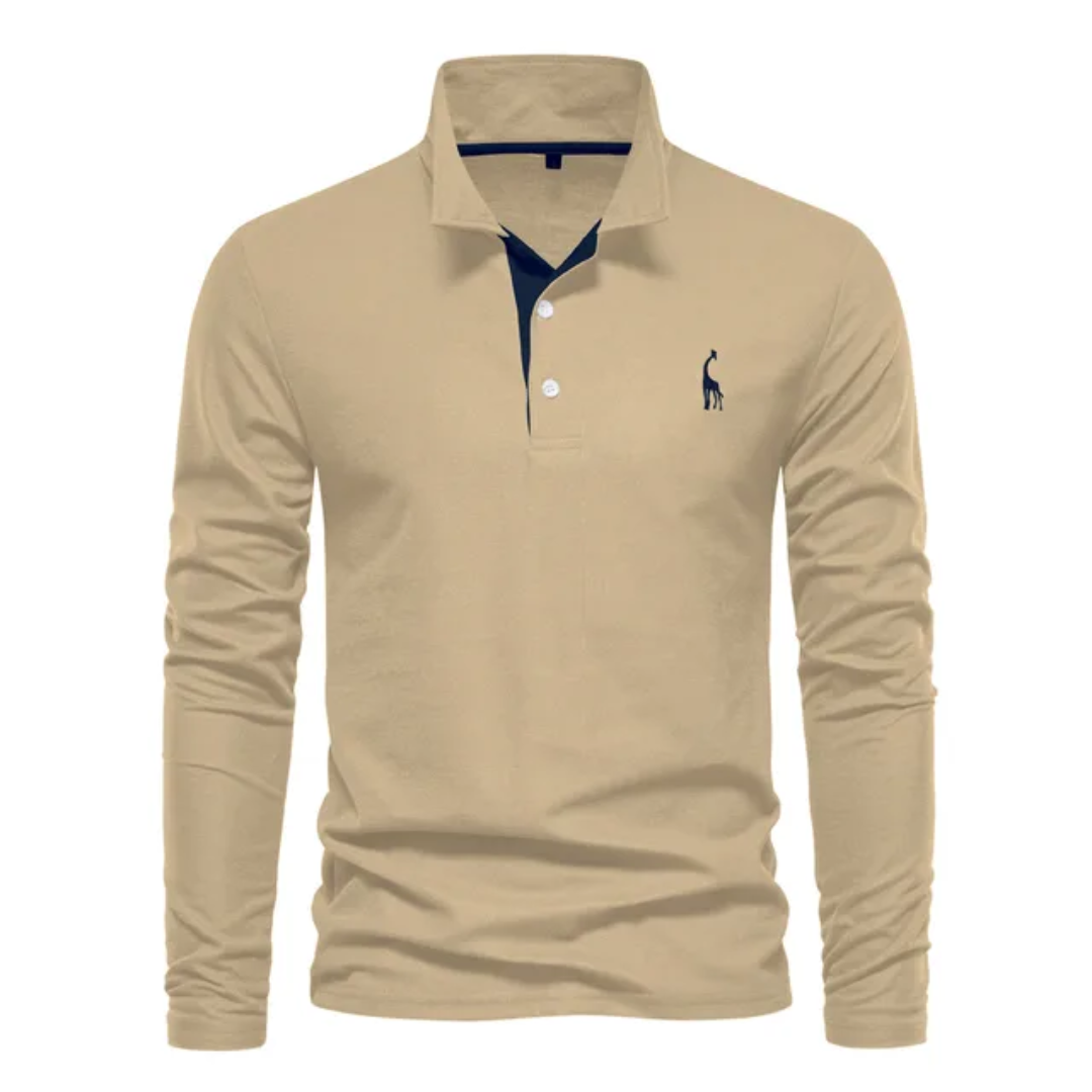 Polo à manches longues coupe slim pour homme