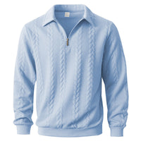 Polo homme à demi-zip et motif torsadé