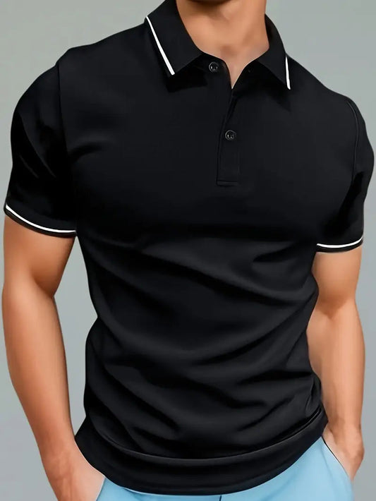 Polo homme à liseré contrasté