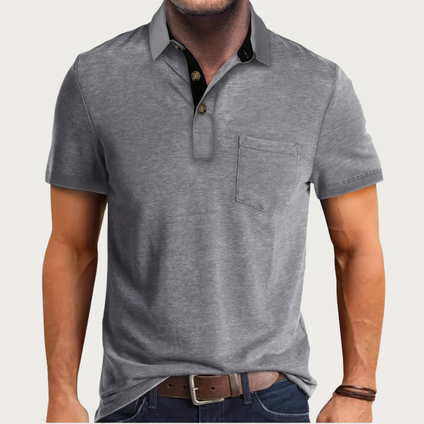 Polo homme à manches courtes avec poche