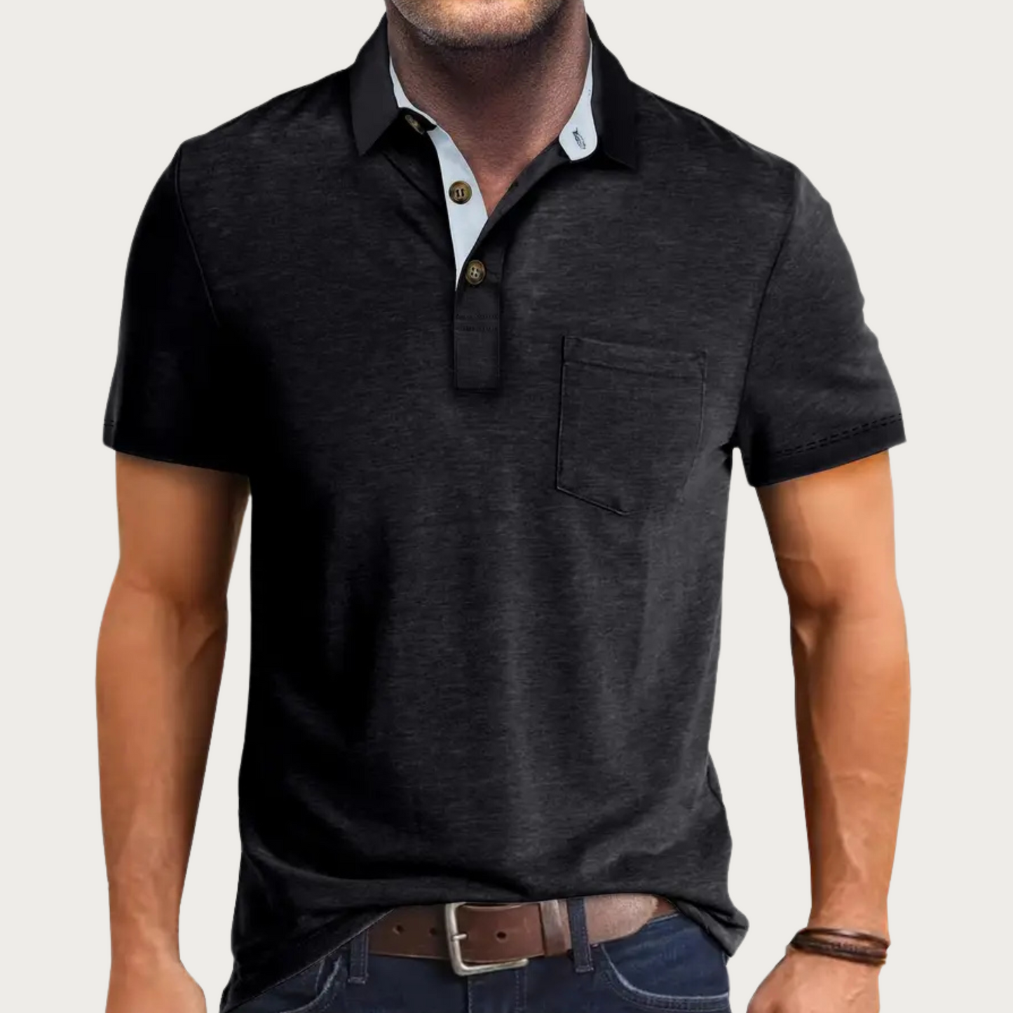 Polo homme à manches courtes avec poche