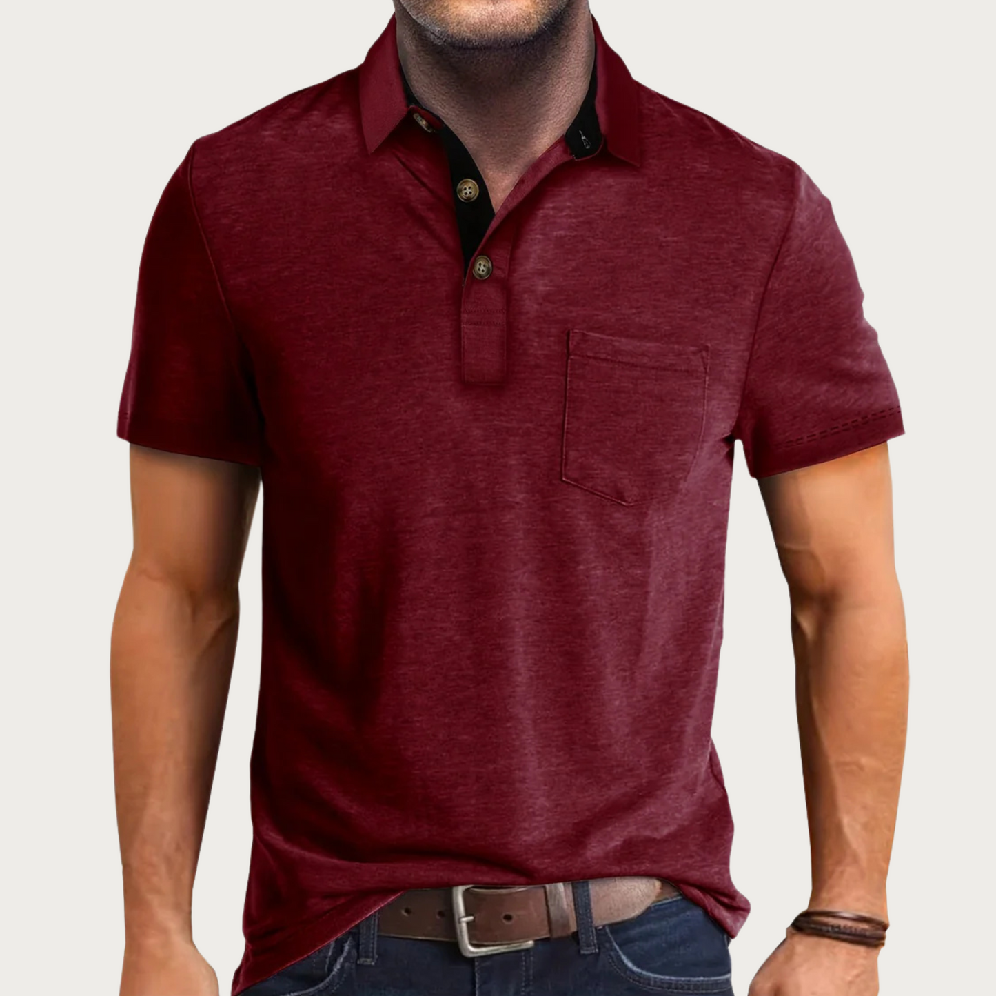 Polo homme à manches courtes avec poche