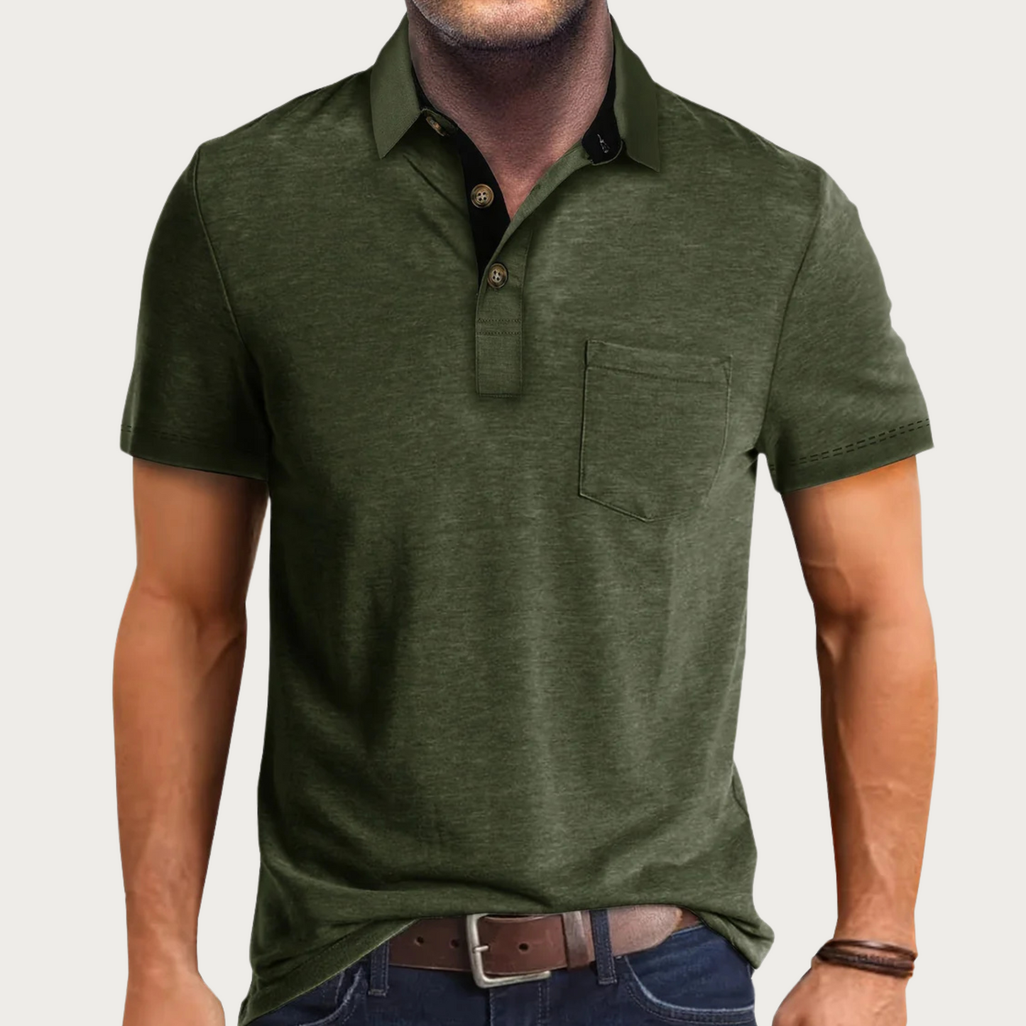 Polo homme à manches courtes avec poche