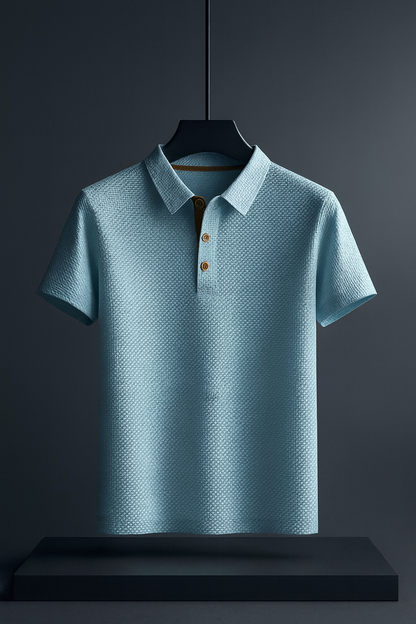 Polo homme texturé, manches courtes
