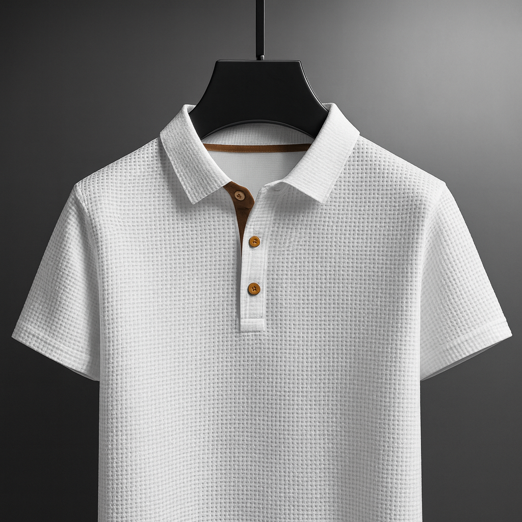 Polo homme texturé, manches courtes