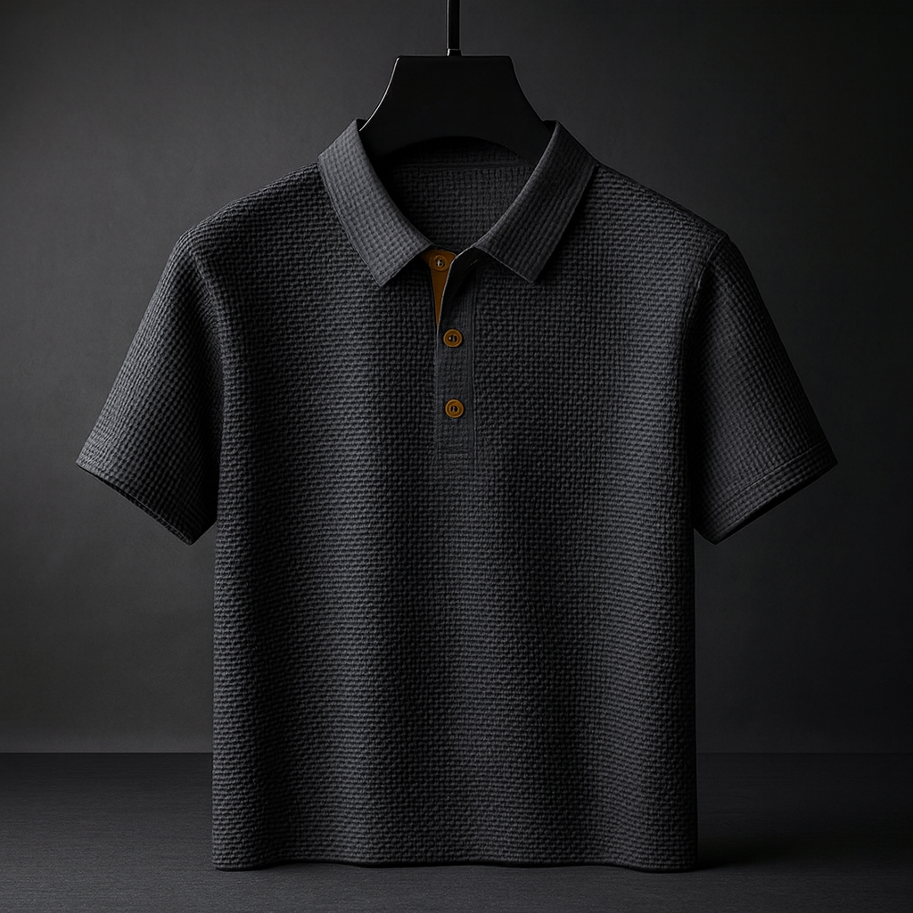 Polo homme texturé, manches courtes