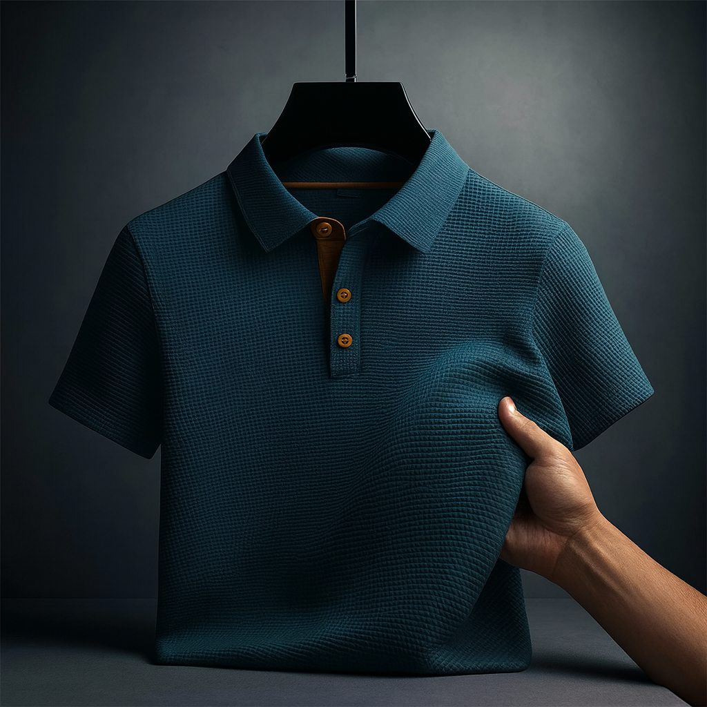 Polo homme texturé, manches courtes