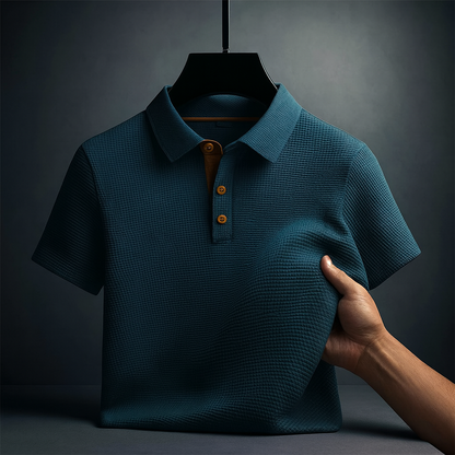 Polo homme texturé, manches courtes