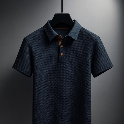 Polo homme texturé, manches courtes