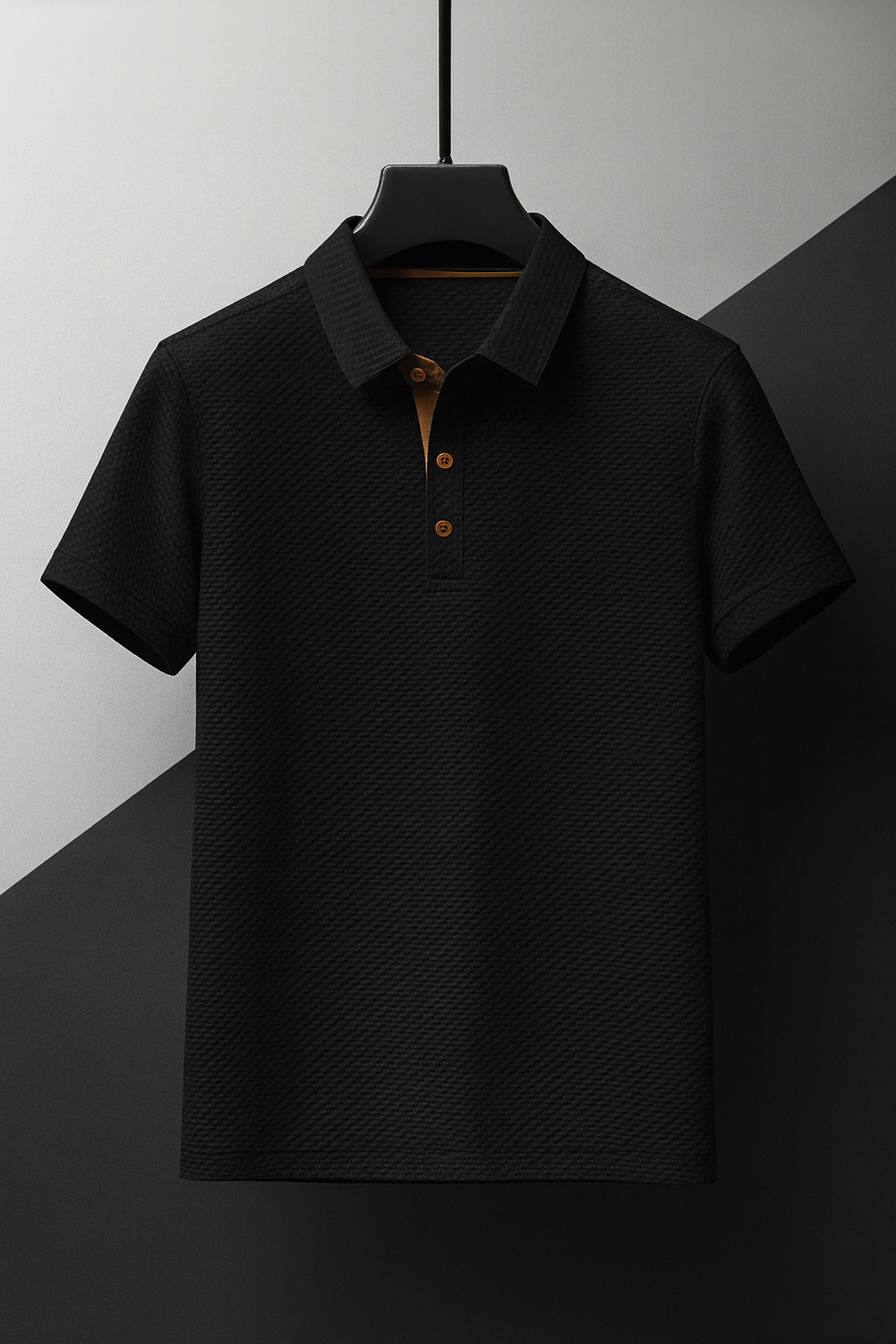 Polo homme texturé, manches courtes
