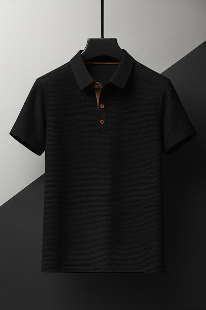 Polo homme texturé, manches courtes