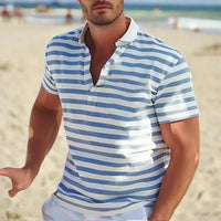 Polo rayé pour homme à col ouvert