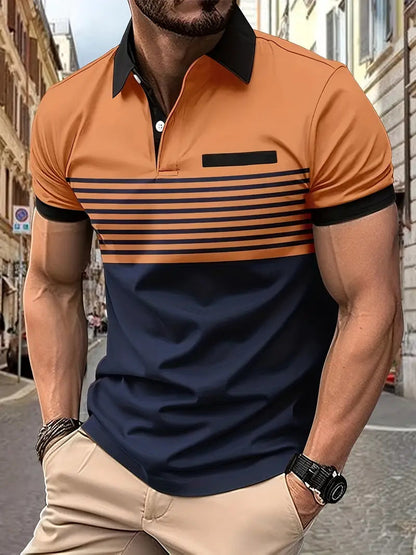 Polo respirant à rayures